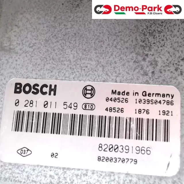 CENTRALINA MOTORE Renault SCENIC - 1.9 DCI BOSH 0 281 011 549     8200391966 1