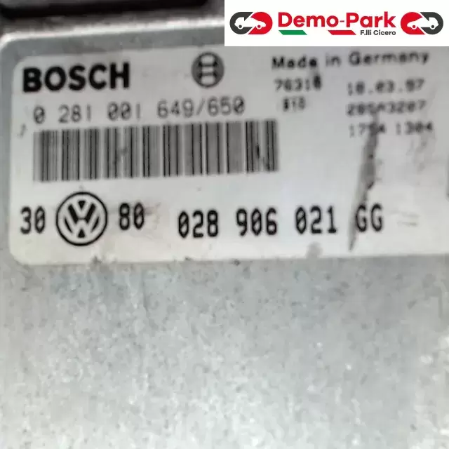 CENTRALINA MOTORE Volkswagen GOLF III - TDI BOSCH 0 281 001 649/650    028 906 021 GG 1