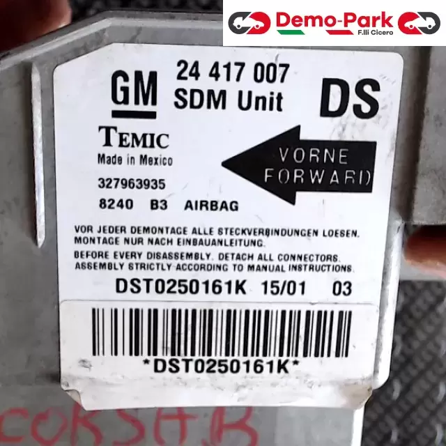 CENTRALINA SENSORE AIRBAG Opel CORSA C  1