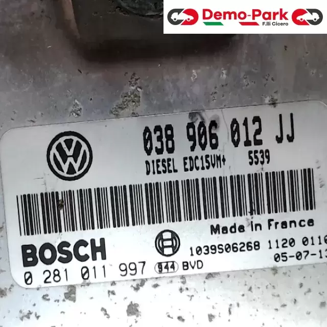 CENTRALINA MOTORE Seat TOLEDO - 1.9 TDI BOSCH 0 281 011 997  038 906 012 JJ EDC15  5539 0