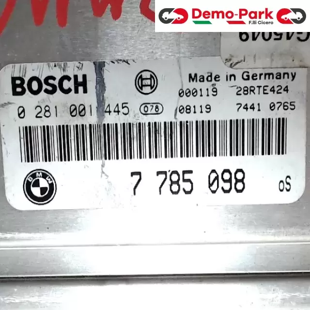 CENTRALINA MOTORE Bmw 320 D E 46 - 136 CV BOSCH 0 281 001 445   7 785 098 1