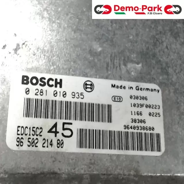 CENTRALINA MOTORE Peugeot 307 - 2.0 HDI BOSCH 0 281 010 935  EDC15C2   96 502 214 80 1