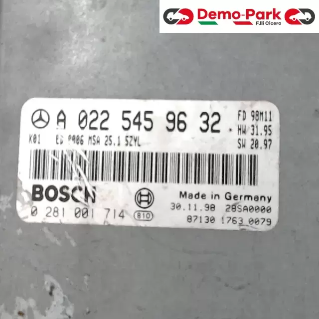 CENTRALINA MOTORE Mercedes-benz CLASSE E BOSCH 0 281 001 714    A 022 545 96 32 1