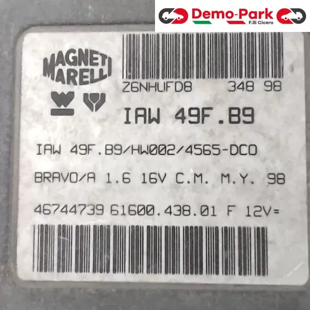 CENTRALINA MOTORE Fiat BRAVA - 1.6 IAW 49F.B9/HW002/4565-DCO 1