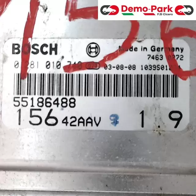 CENTRALINA MOTORE Alfa Romeo 156 - 1.9 JTD BOSCH 0 281 010 748   55186488  42AAV 1