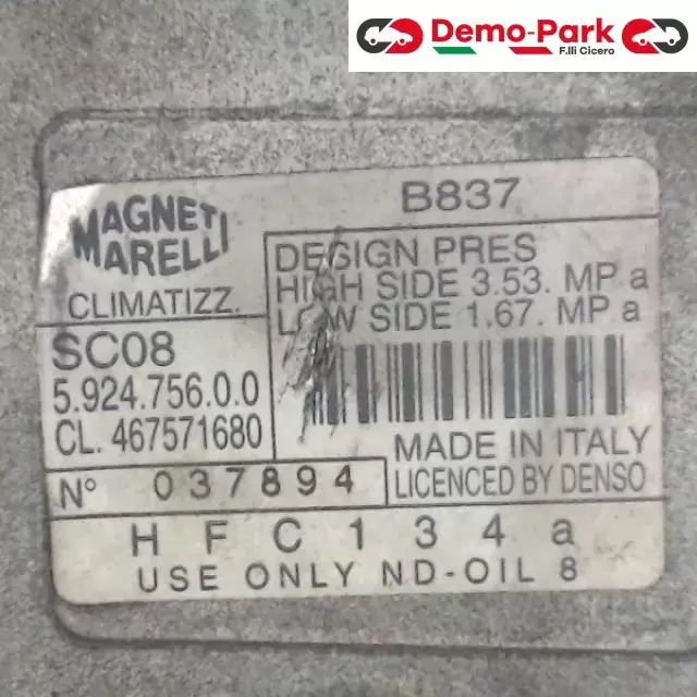 COMPRESSORE ARIA CONDIZIONATA Fiat PUNTO 188 -  1.2  1