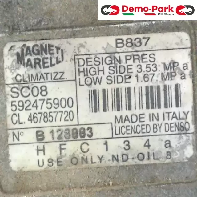 COMPRESSORE ARIA CONDIZIONATA Fiat PUNTO 188 -  1.2  1