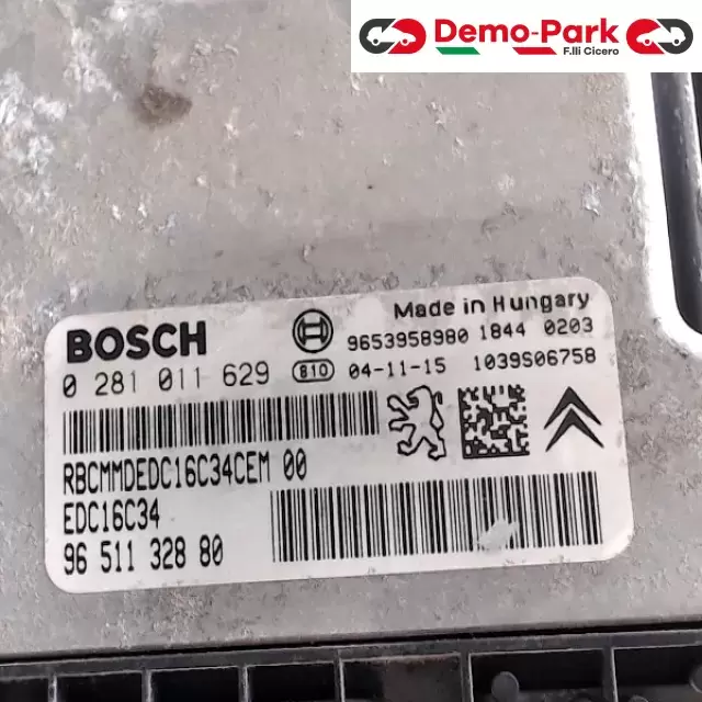 CENTRALINA MOTORE CITROEN C4  CitroЁn C4 - 1.6 HDI 0281011629 1